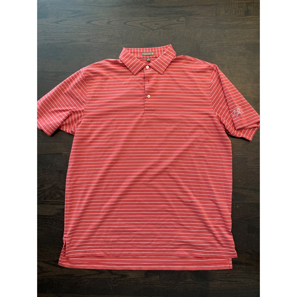 Peter Millar Polo XL Red White Striped Big Springs Summer Comfort Golf Mens
